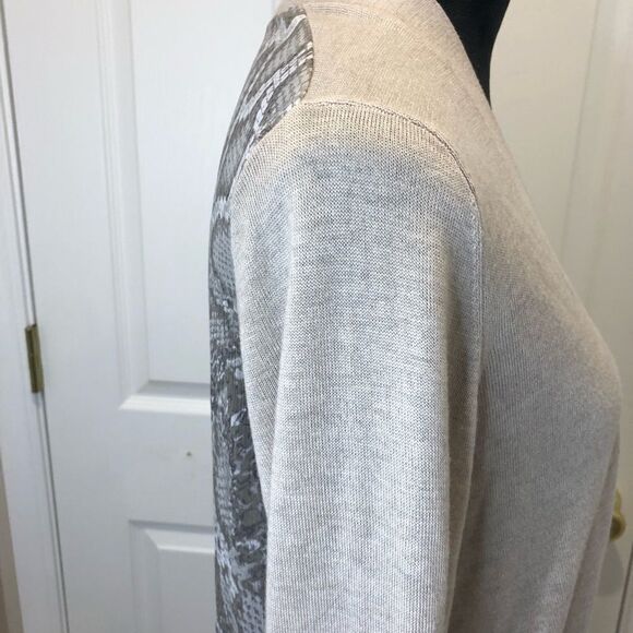 89th & Madison open front cardigan sweater with sheer snake skin print x large - Picture 5 of 9